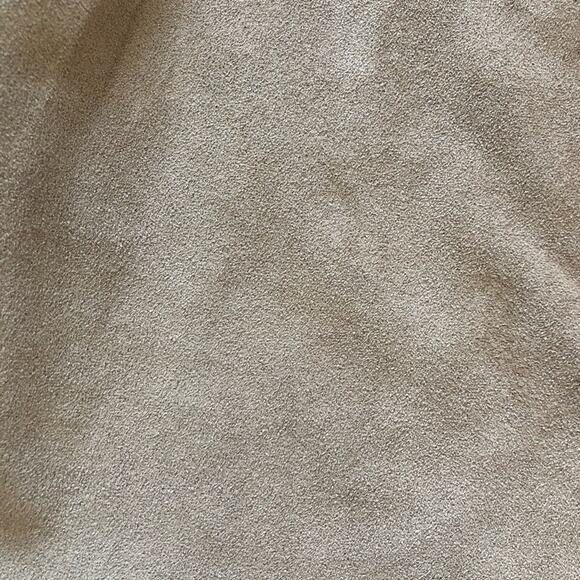 Ming Wang Heritage Laser Cut Faux Suede Open Jacket M Tan Black EUC - Picture 9 of 15